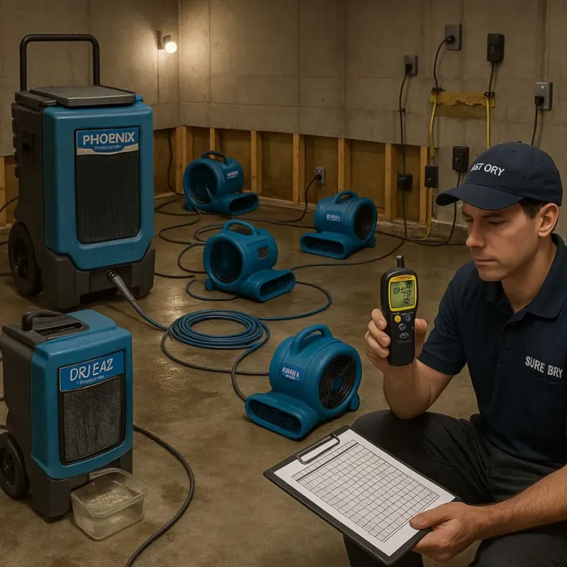 Structural Drying and Dehumidification process in Allendale, MI